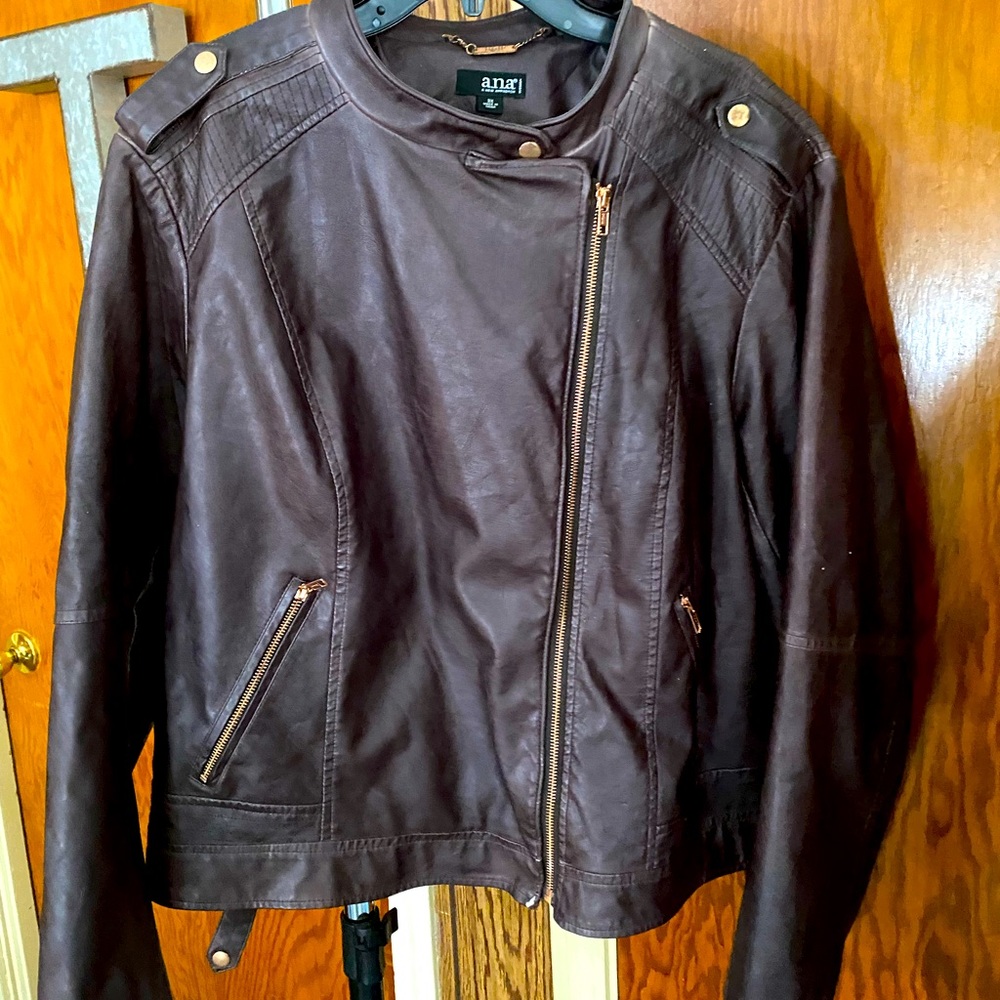 ANA brown “faux” leather jacket - size 3x